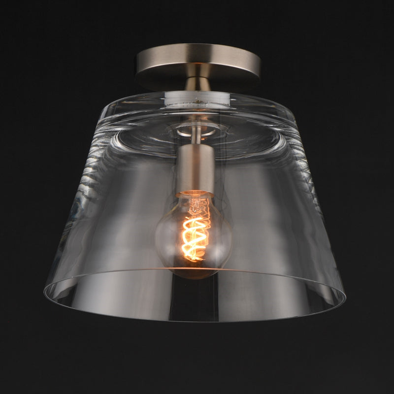 Maxim Lighting Hudson 1Lt 10.5" Single Pendant, Satin Nickel/Clear