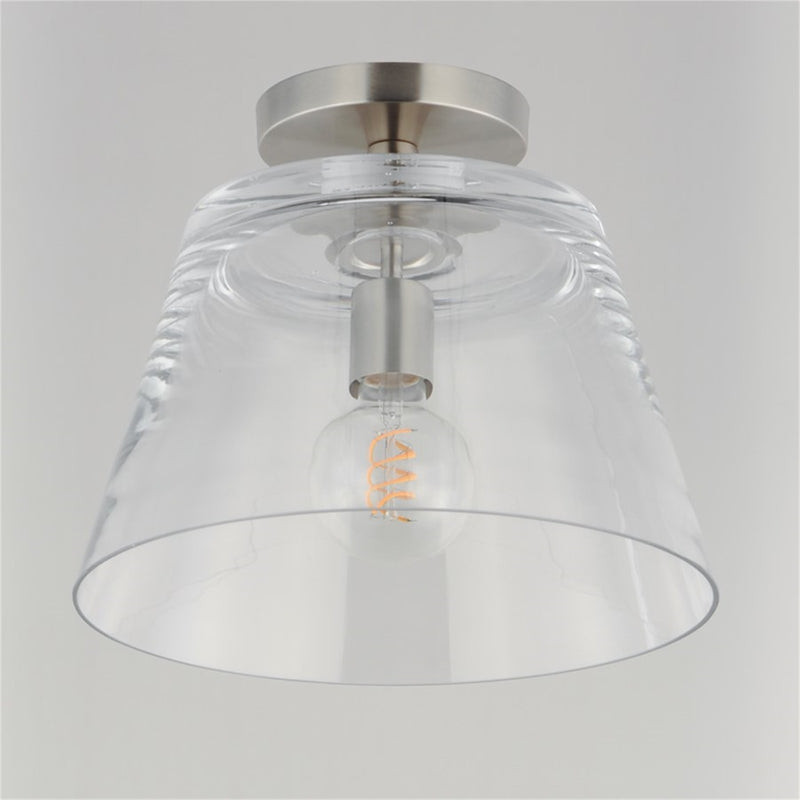 Maxim Lighting Hudson 1Lt 10.5" Single Pendant, Satin Nickel/Clear