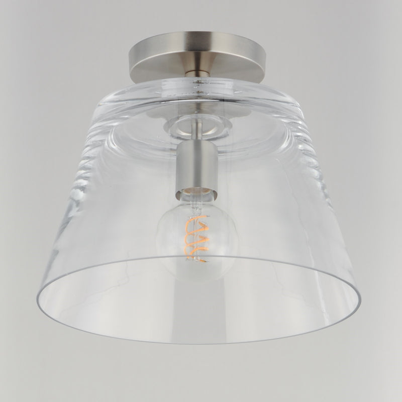 Maxim Lighting Hudson 1Lt 10.5" Single Pendant, Satin Nickel/Clear