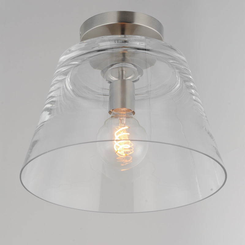 Maxim Lighting Hudson 1Lt 10.5" Single Pendant, Satin Nickel/Clear
