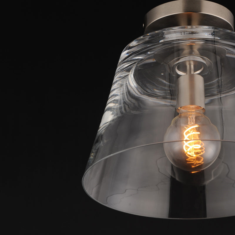 Maxim Lighting Hudson 1Lt 10.5" Single Pendant, Satin Nickel/Clear