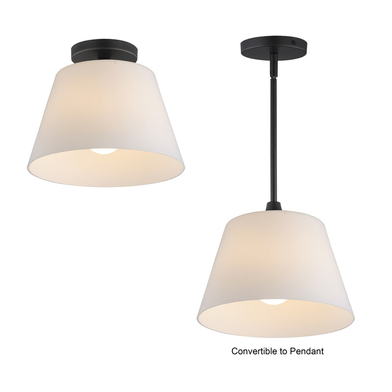 Maxim Lighting Hudson 1 Light 10.5" Flush Mount, Black/Satin White