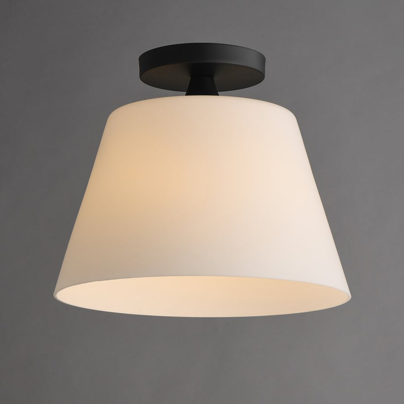Maxim Lighting Hudson 1 Light 10.5" Flush Mount, Black/Satin White