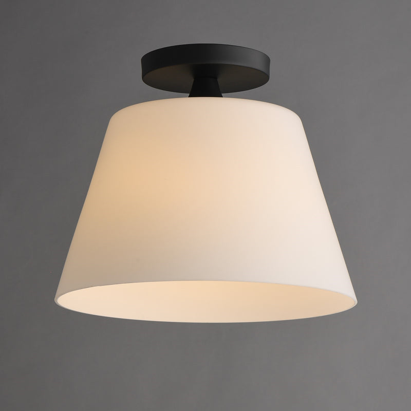 Maxim Lighting Hudson 1 Light 10.5" Flush Mount, Black/Satin White