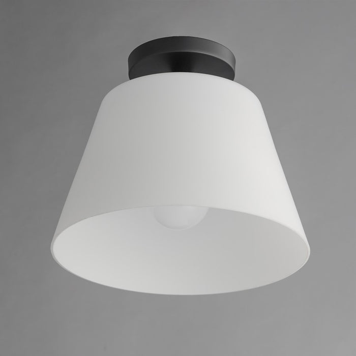 Maxim Lighting Hudson 1 Light 10.5" Flush Mount, Black/Satin White