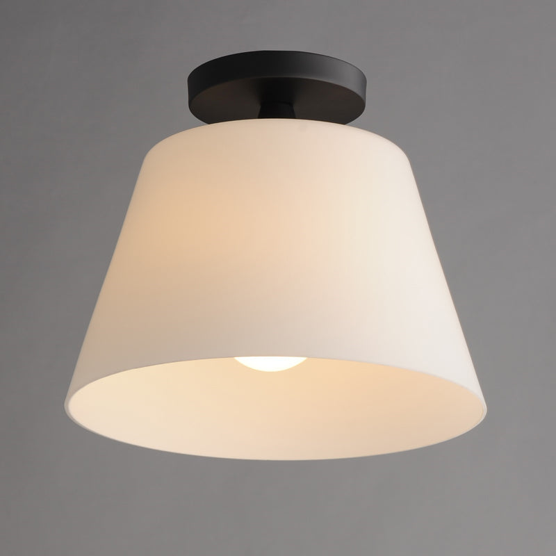 Maxim Lighting Hudson 1 Light 10.5" Flush Mount, Black/Satin White
