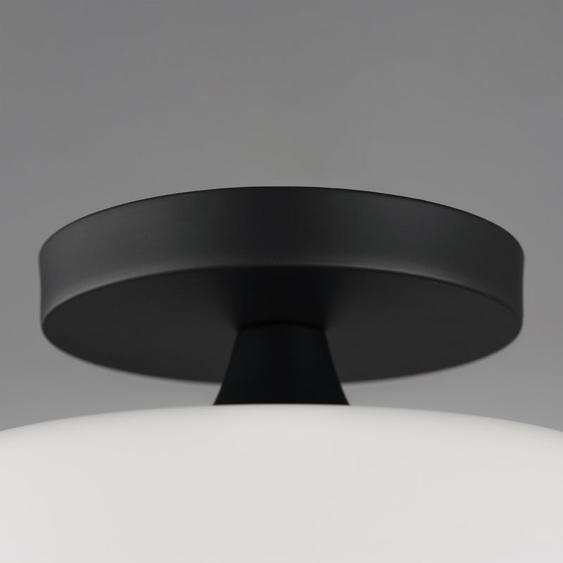 Maxim Lighting Hudson 1 Light 10.5" Flush Mount, Black/Satin White
