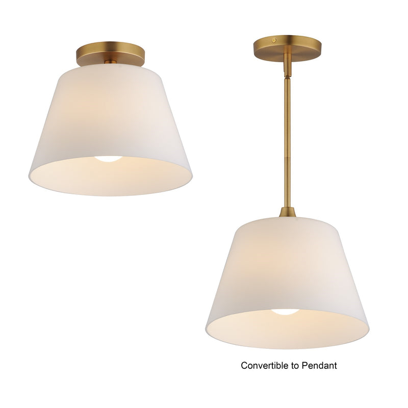 Maxim Lighting Hudson 1Lt 10.5" Flush Mount, Aged Brass/Satin White
