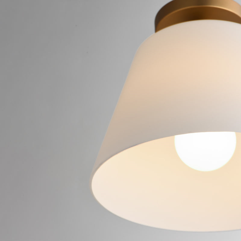Maxim Lighting Hudson 1Lt 10.5" Flush Mount, Aged Brass/Satin White