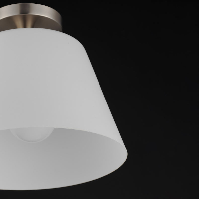 Maxim Lighting Hudson 1Lt 10.5" Flush Mount, Nickel/White