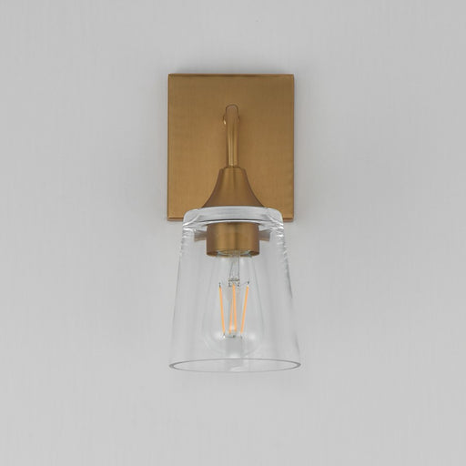 Maxim Lighting Hudson 1Lt 11" Wall Sconce, Natural Aged Brass/Clear