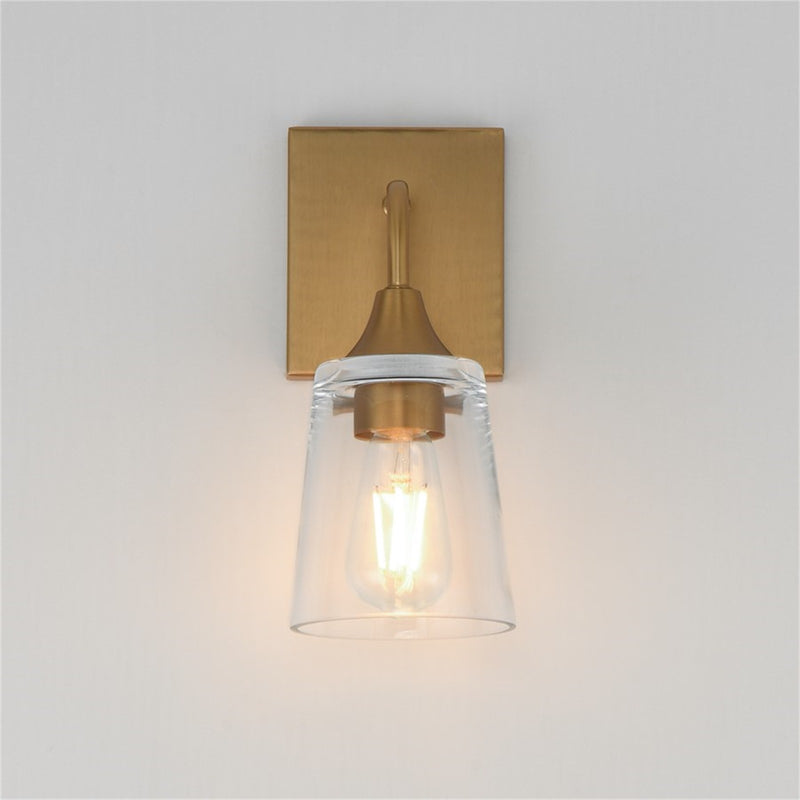 Maxim Lighting Hudson 1Lt 11" Wall Sconce, Natural Aged Brass/Clear