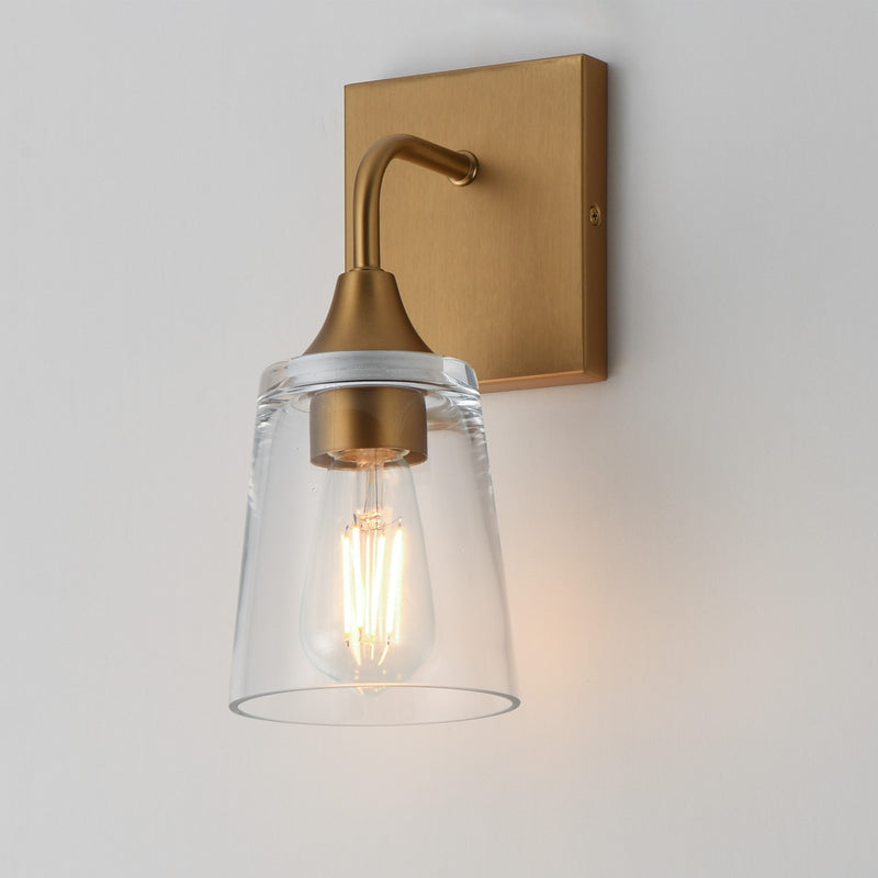 Maxim Lighting Hudson 1Lt 11" Wall Sconce, Natural Aged Brass/Clear