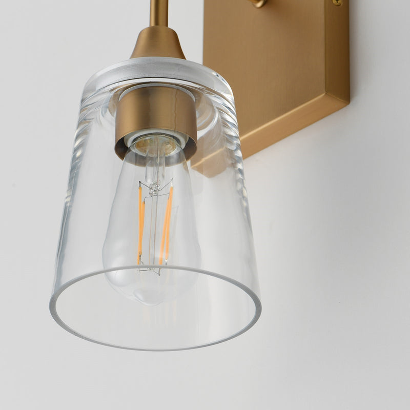 Maxim Lighting Hudson 1Lt 11" Wall Sconce, Natural Aged Brass/Clear