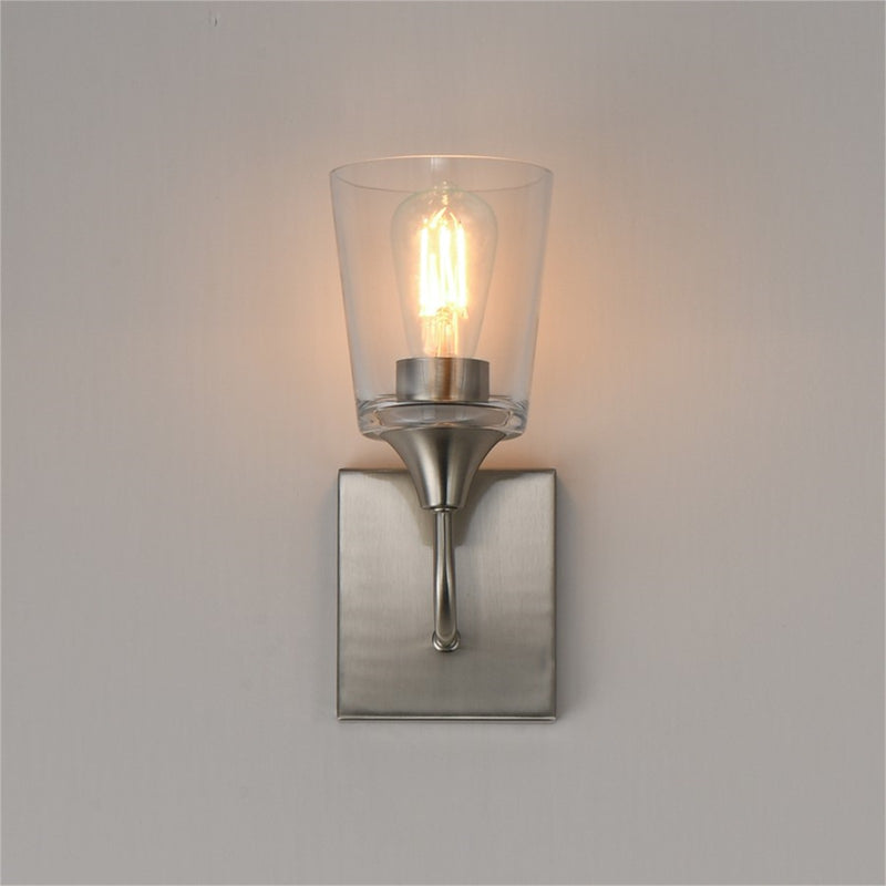 Maxim Lighting Hudson 1 Light 11" Wall Sconce, Satin Nickel/Clear