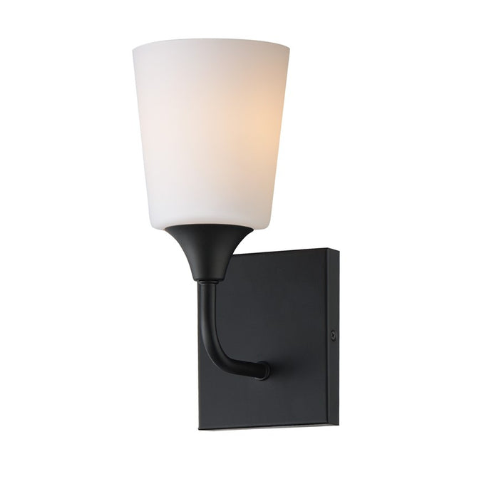 Maxim Lighting Hudson 1 Light 11" Wall Sconce, Black/Satin White - 12881SWBK