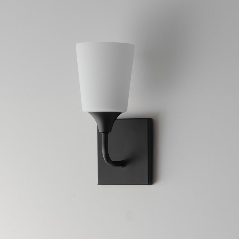 Maxim Lighting Hudson 1 Light 11" Wall Sconce, Black/Satin White