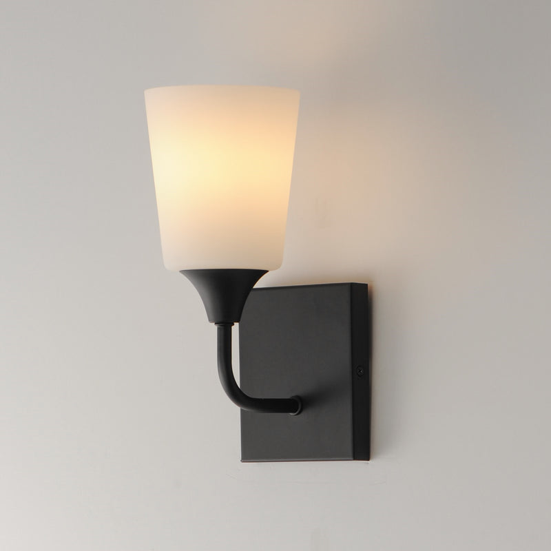 Maxim Lighting Hudson 1 Light 11" Wall Sconce, Black/Satin White