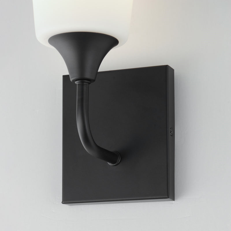 Maxim Lighting Hudson 1 Light 11" Wall Sconce, Black/Satin White