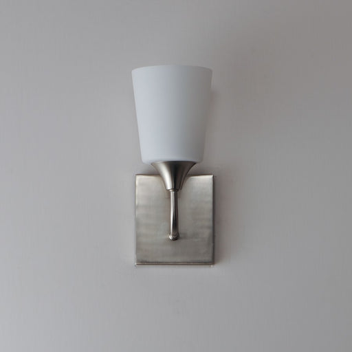 Maxim Lighting Hudson 1Lt 11" Wall Sconce, Satin Nickel/Satin White