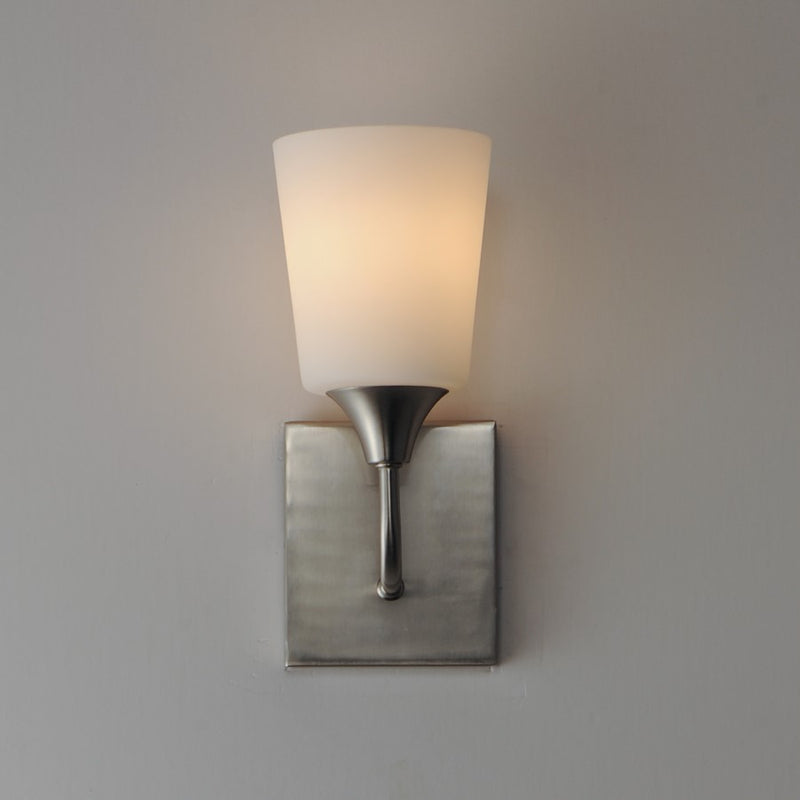 Maxim Lighting Hudson 1Lt 11" Wall Sconce, Satin Nickel/Satin White