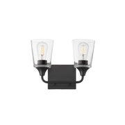 Maxim Lighting Hudson 2 Light 9.75" Bath Vanity, Black/Clear - 12882CLBK