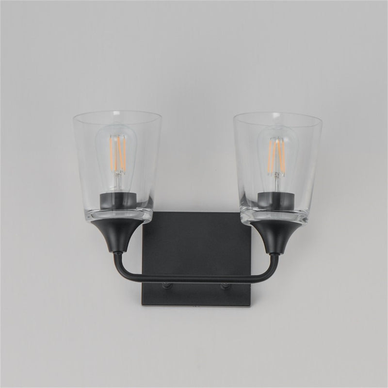 Maxim Lighting Hudson 2 Light 9.75" Bath Vanity, Black/Clear