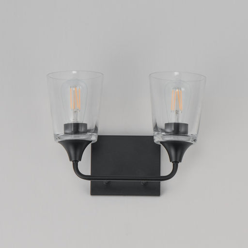 Maxim Lighting Hudson 2 Light 9.75" Bath Vanity, Black/Clear