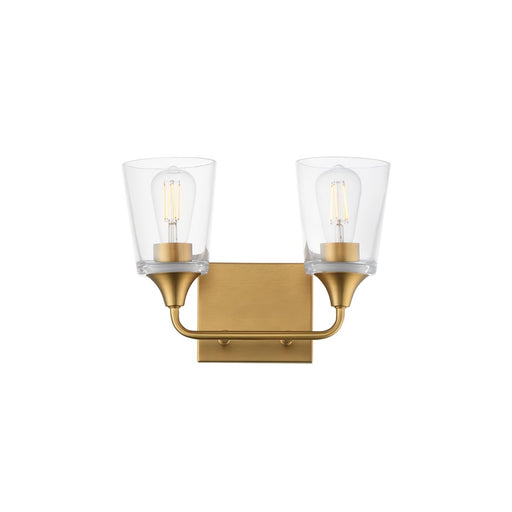 Maxim Lighting Hudson 2Lt 9.75" Bath Vanity, Aged Brass/Clear - 12882CLNAB