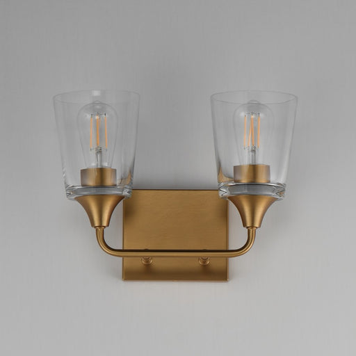 Maxim Lighting Hudson 2Lt 9.75" Bath Vanity, Aged Brass/Clear