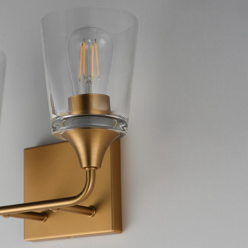 Maxim Lighting Hudson 2Lt 9.75" Bath Vanity, Aged Brass/Clear