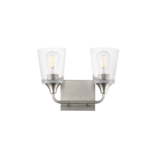 Maxim Lighting Hudson 2 Light 9.75" Bath Vanity, Satin Nickel/Clear - 12882CLSN
