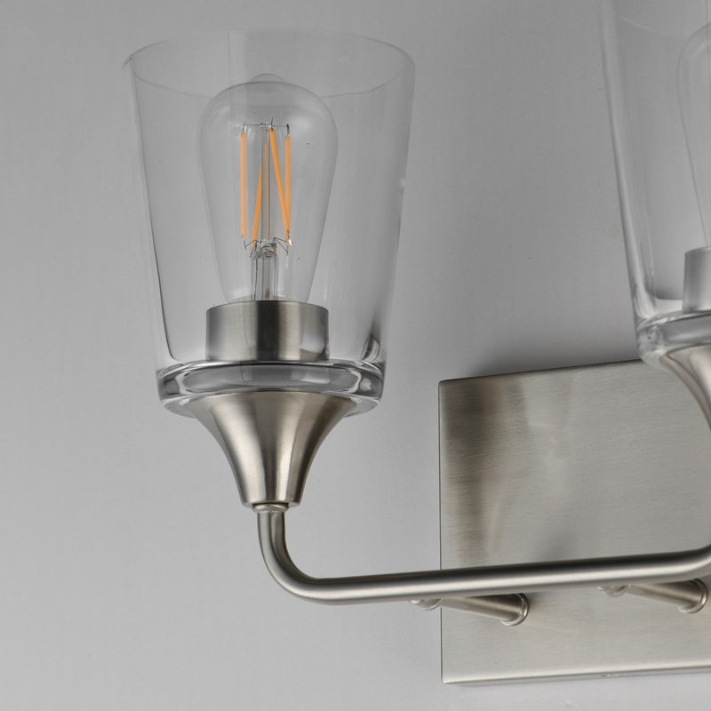 Maxim Lighting Hudson 2 Light 9.75" Bath Vanity, Satin Nickel/Clear