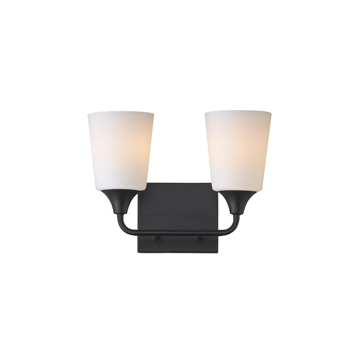Maxim Lighting Hudson 2 Light 9.75" Bath Vanity, Black/Satin White - 12882SWBK