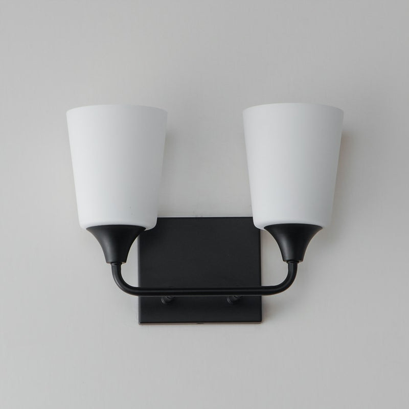 Maxim Lighting Hudson 2 Light 9.75" Bath Vanity, Black/Satin White