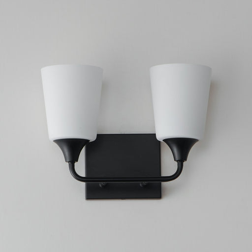 Maxim Lighting Hudson 2 Light 9.75" Bath Vanity, Black/Satin White
