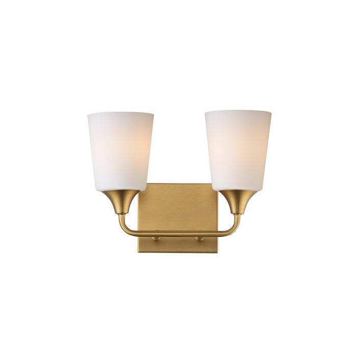 Maxim Lighting Hudson 2Lt 9.75" Bath Vanity, Aged Brass/Satin White - 12882SWNAB