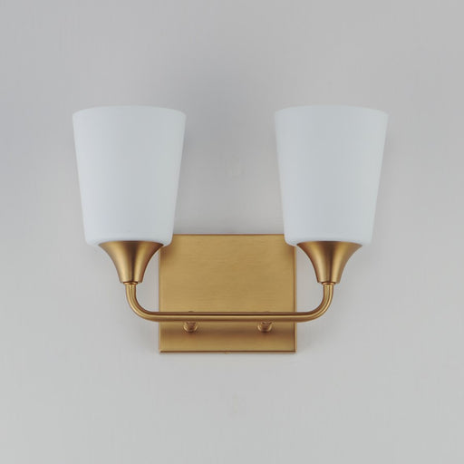 Maxim Lighting Hudson 2Lt 9.75" Bath Vanity, Aged Brass/Satin White