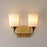 Maxim Lighting Hudson 2Lt 9.75" Bath Vanity, Aged Brass/Satin White