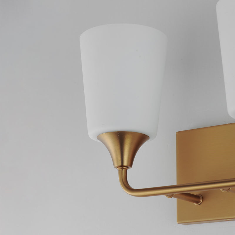 Maxim Lighting Hudson 2Lt 9.75" Bath Vanity, Aged Brass/Satin White