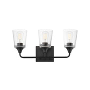 Maxim Lighting Hudson 3 Light 9.75" Bath Vanity, Black/Clear - 12883CLBK