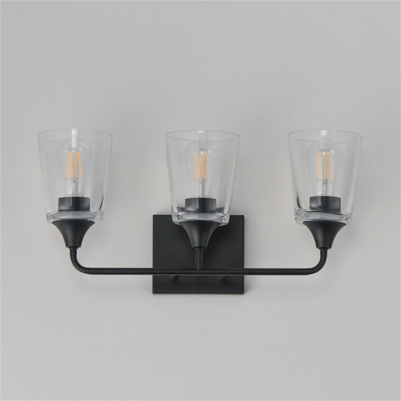 Maxim Lighting Hudson 3 Light 9.75" Bath Vanity, Black/Clear