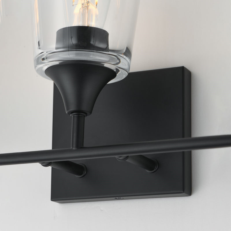 Maxim Lighting Hudson 3 Light 9.75" Bath Vanity, Black/Clear