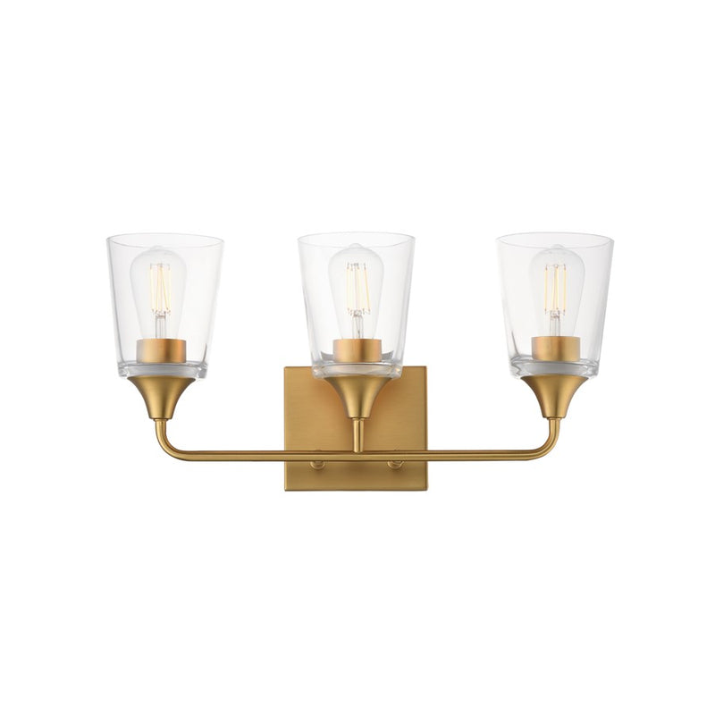 Maxim Lighting Hudson 3Lt 9.75" Bath Vanity, Aged Brass/Clear - 12883CLNAB