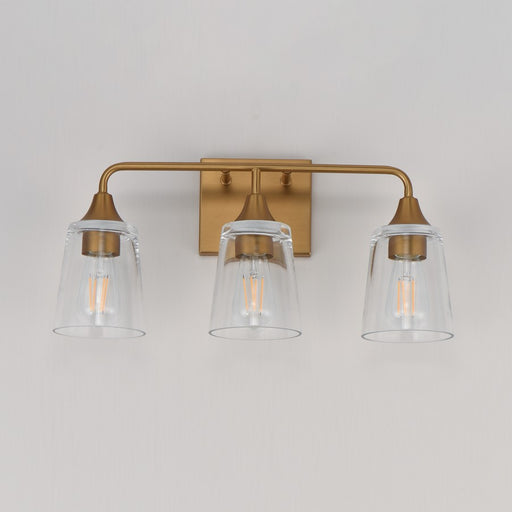 Maxim Lighting Hudson 3Lt 9.75" Bath Vanity, Aged Brass/Clear