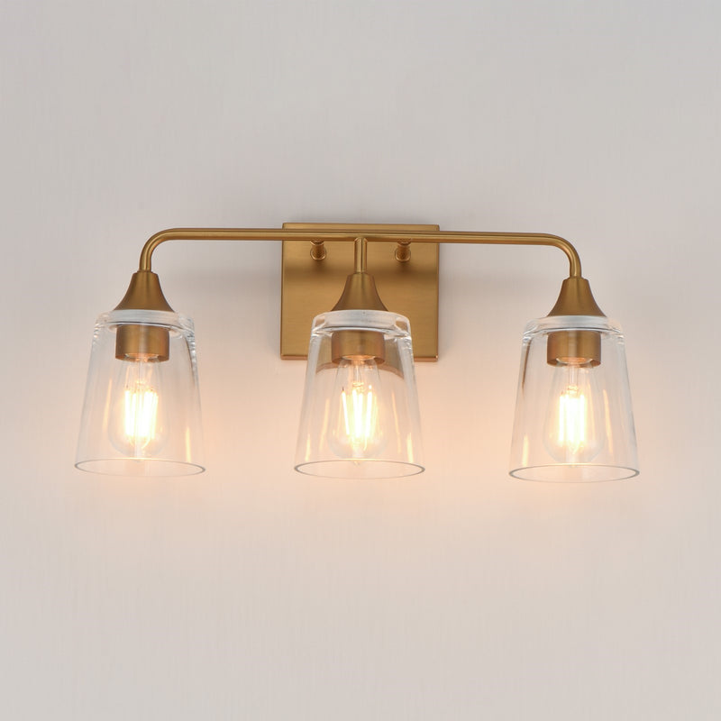 Maxim Lighting Hudson 3Lt 9.75" Bath Vanity, Aged Brass/Clear