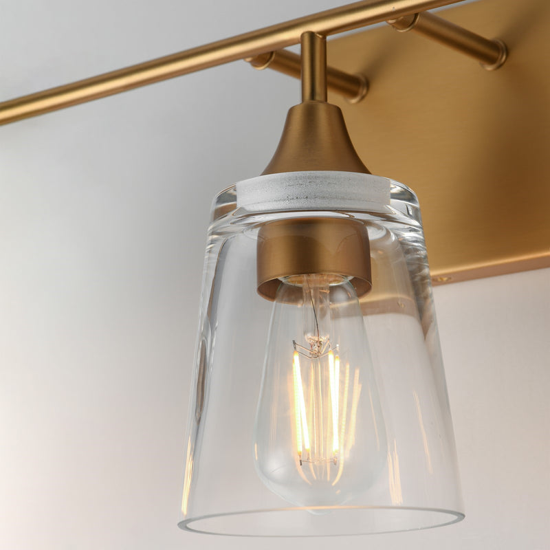 Maxim Lighting Hudson 3Lt 9.75" Bath Vanity, Aged Brass/Clear