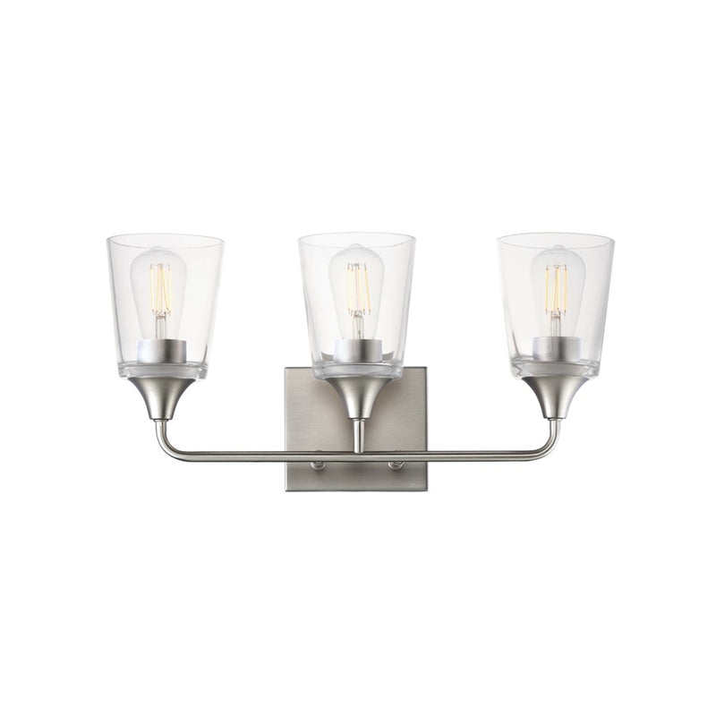 Maxim Lighting Hudson 3 Light 9.75" Bath Vanity, Satin Nickel/Clear - 12883CLSN