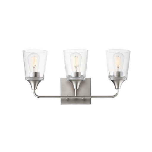 Maxim Lighting Hudson 3 Light 9.75" Bath Vanity, Satin Nickel/Clear - 12883CLSN