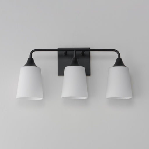 Maxim Lighting Hudson 3 Light 9.75" Bath Vanity, Black/Satin White